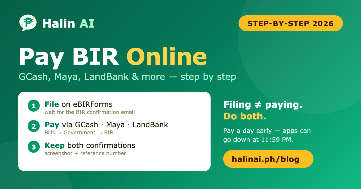 How to pay BIR taxes online in the Philippines: file on eBIRForms, pay via GCash, Maya, LandBank Link.BizPortal or DBP PayTax, and keep your confirmation as proof